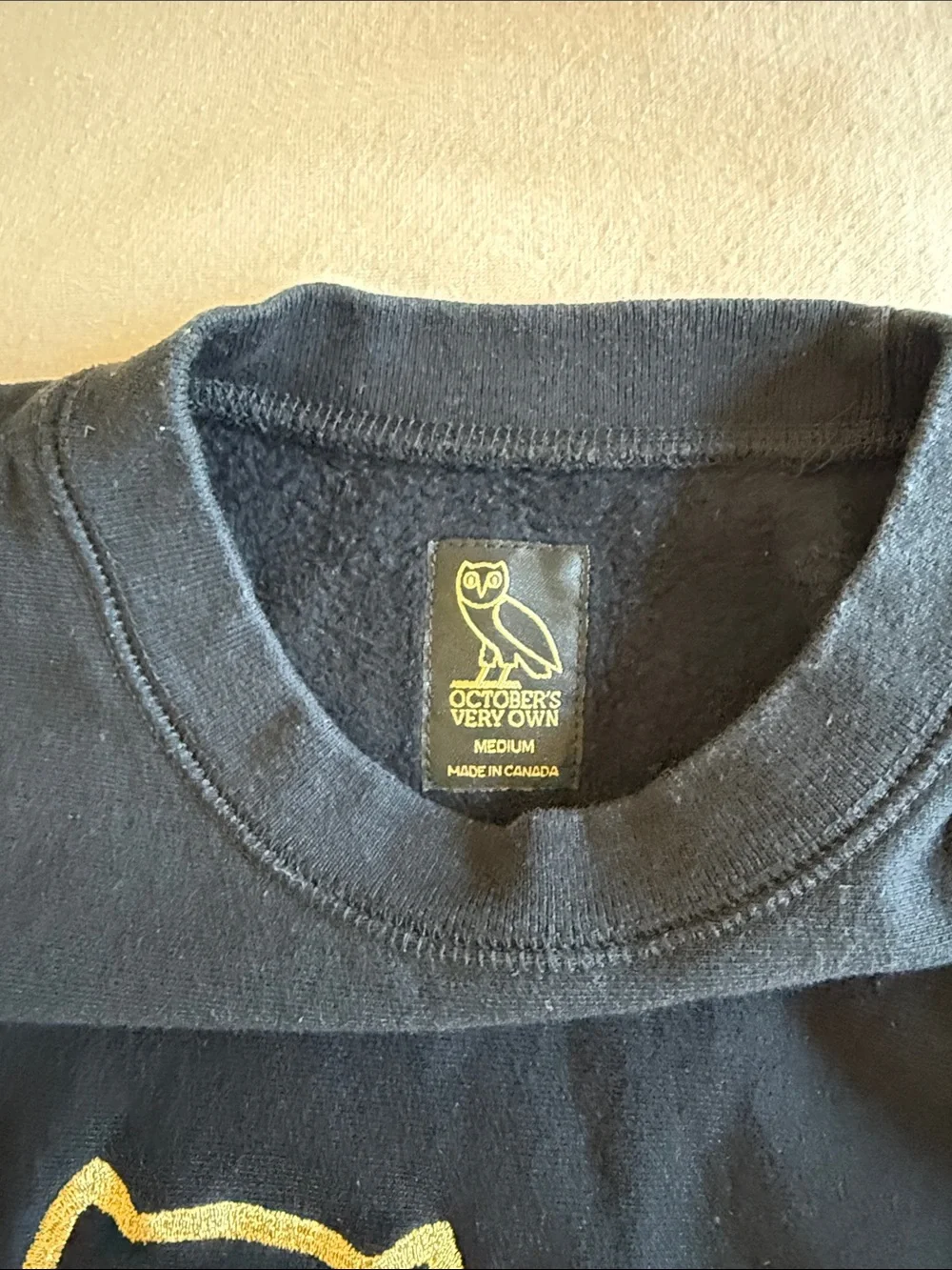 OVO Owl Logo black Crewneck Sweatshirt - Yellow Owl Graphic